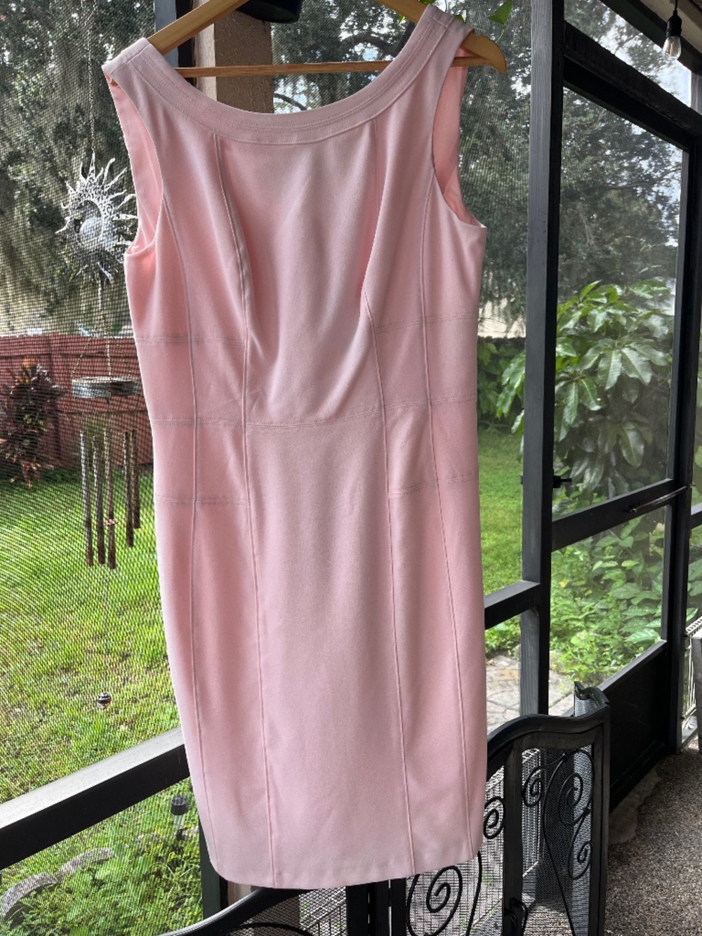 White House Black Market light pink  sleeveless midi dress sz 12
